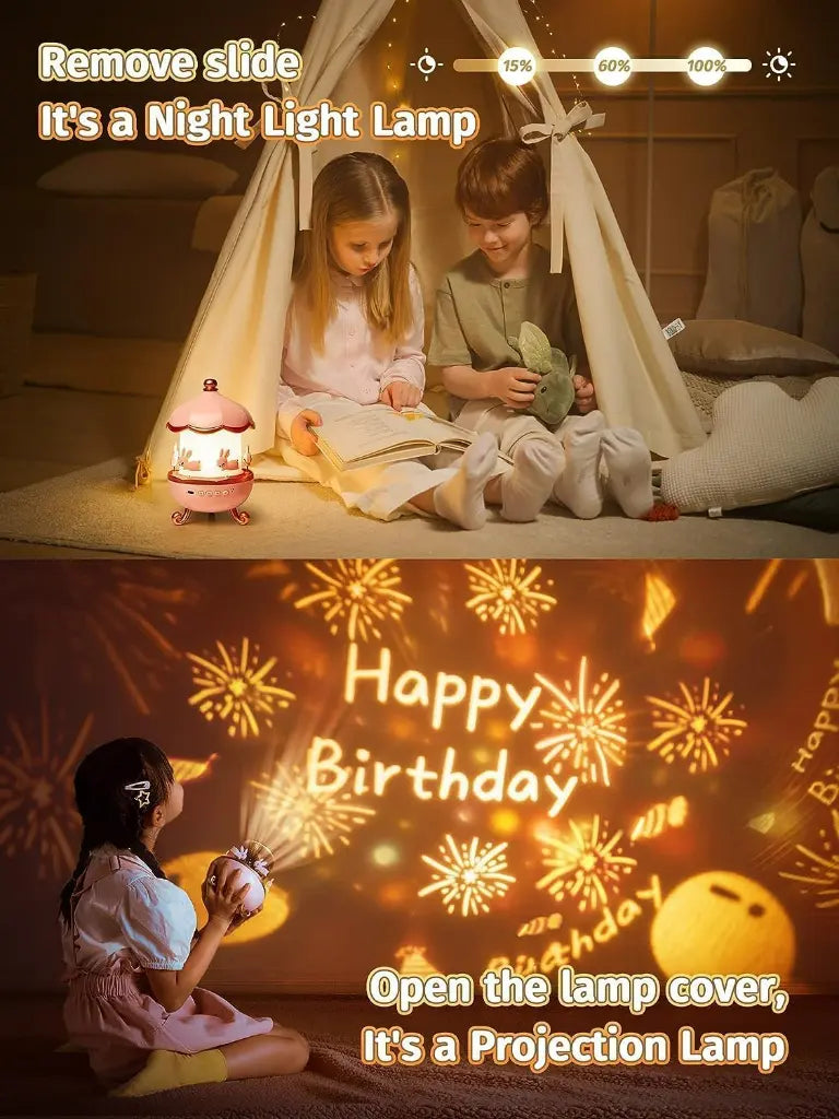 Galaxy Bunny Carousel Star Projector