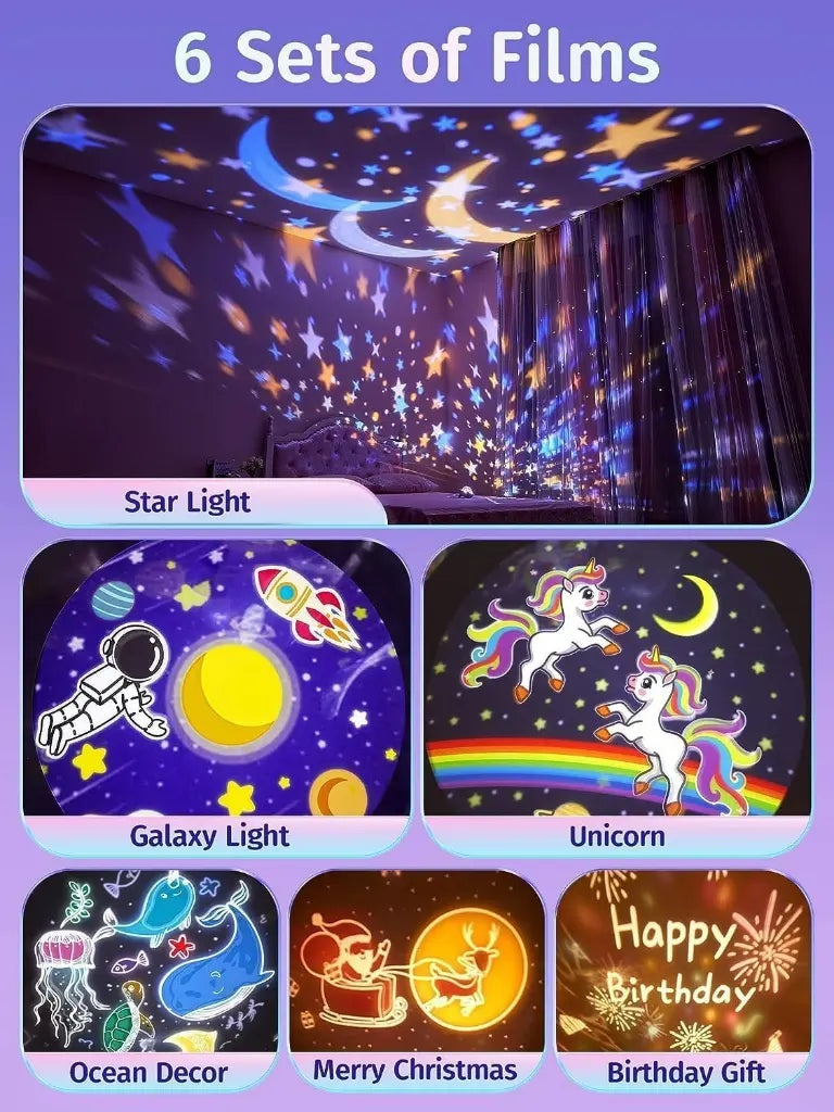 Galaxy Bunny Carousel Star Projector